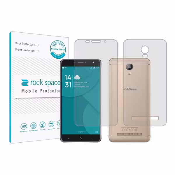 گلس محافظ صفحه نمایش و پشت گوشی دوجی X7 Pro مدل نانو هیدروژل شفاف برند راک اسپیس کدSM