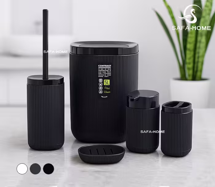 ست سرویس بهداشتی 5 پارچه طرح راه راه