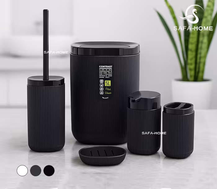 ست سرویس بهداشتی 5 پارچه طرح راه راه
