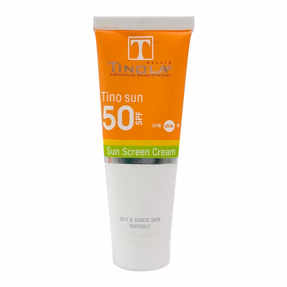 کرم ضد آفتاب SPF50 بدون رنگ تینولا مناسب پوست‌های چرب و معمولی حجم 40 میلی‌لیتر