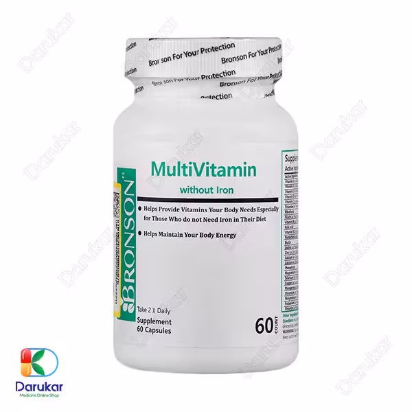 کپسول مولتی ویتامین بدون آهن برونسون 60 عدد