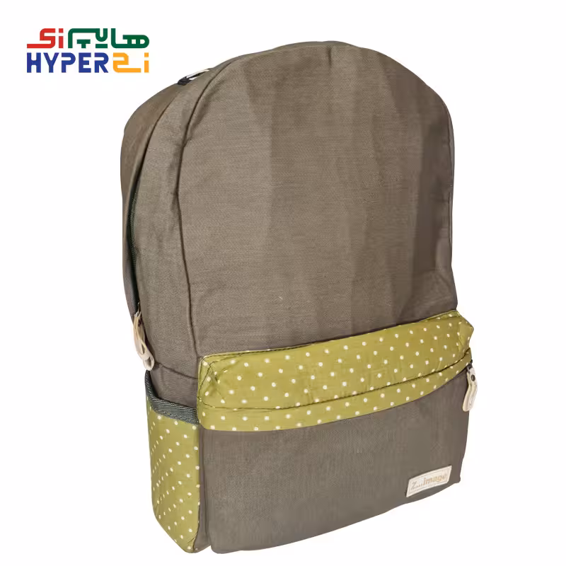 کوله پشتی دانشجویی زیماژ کد K020 سدری طرح خالدارZimage