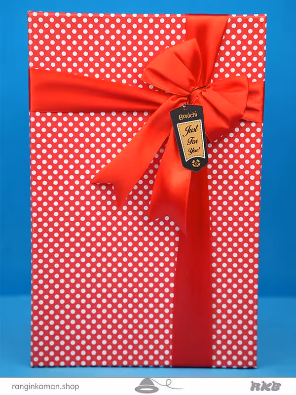 جعبه کادویی خال خالی قرمز gift box