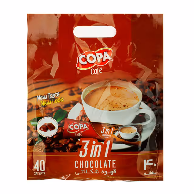 قهوه شکلاتی کوپا مدل 3in1 بسته 40 عددی