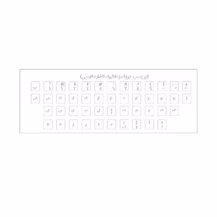 لیبل کیبورد شفاف حروف – سفید