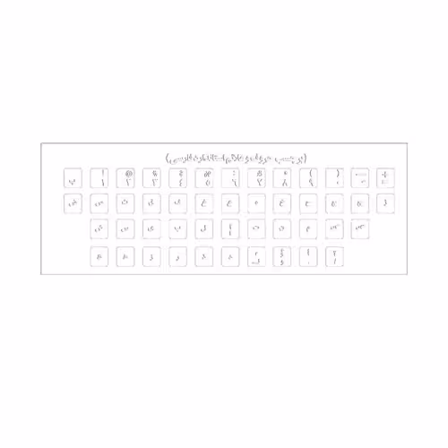 لیبل کیبورد شفاف حروف – سفید