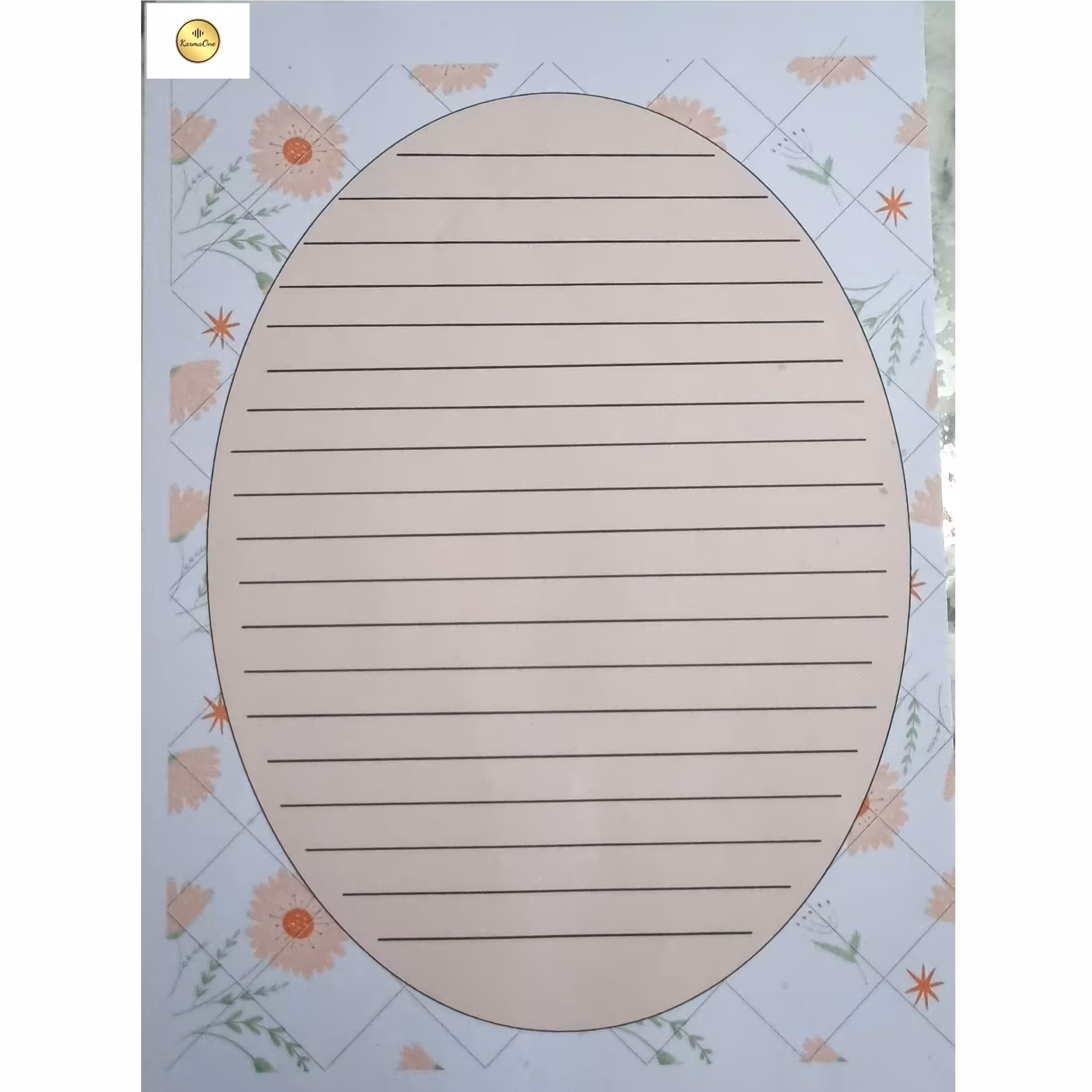 کاغذ A4 خط دار  مدل طرح گل و ستاره بسته 5 عددی