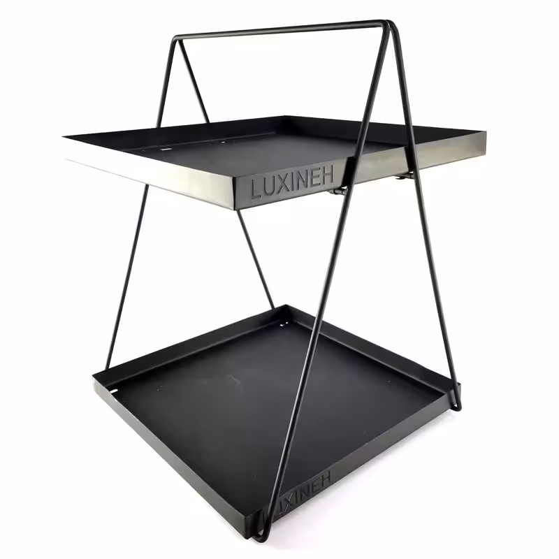 استند 2 طبقه مشکی لوکسینه (پست پیشتاز پس کرایه)