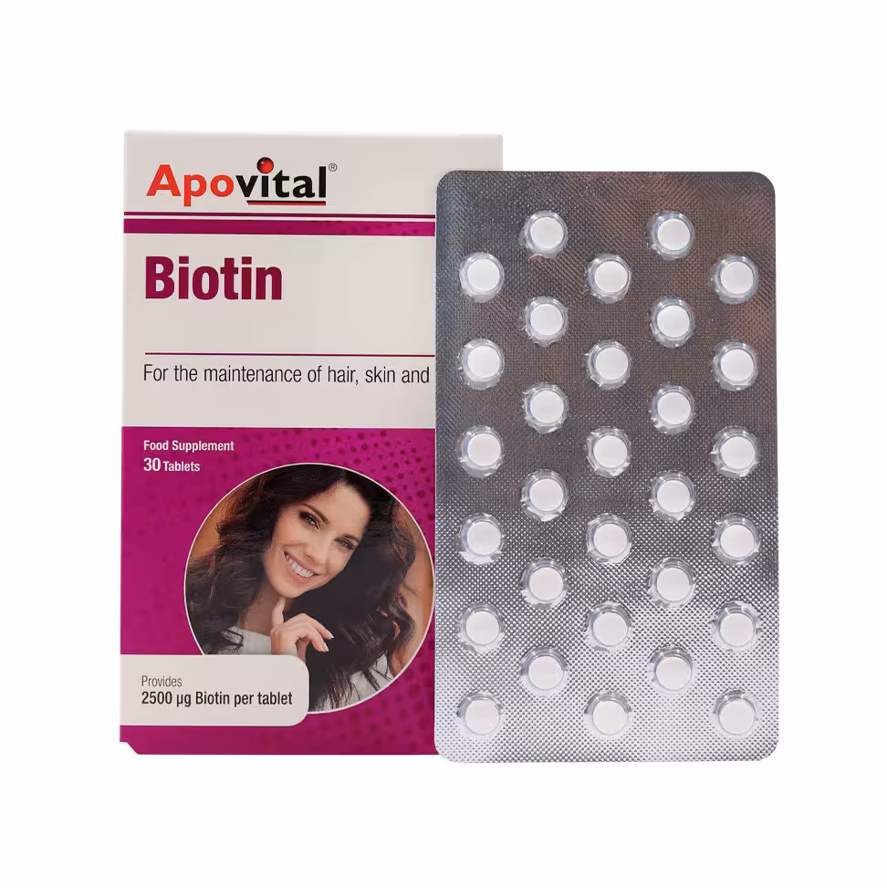 قرص بیوتین 2500 میکروگرم آپوویتال