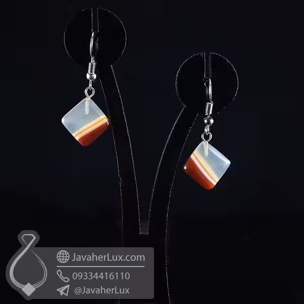 گوشواره زنانه سنگ عقیق _ کد : 400620