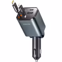 شارژر فندکی فست شارژ 50 وات با کابل جمع شونده لایتنینگ و Type-C جویروم JR-CCL05