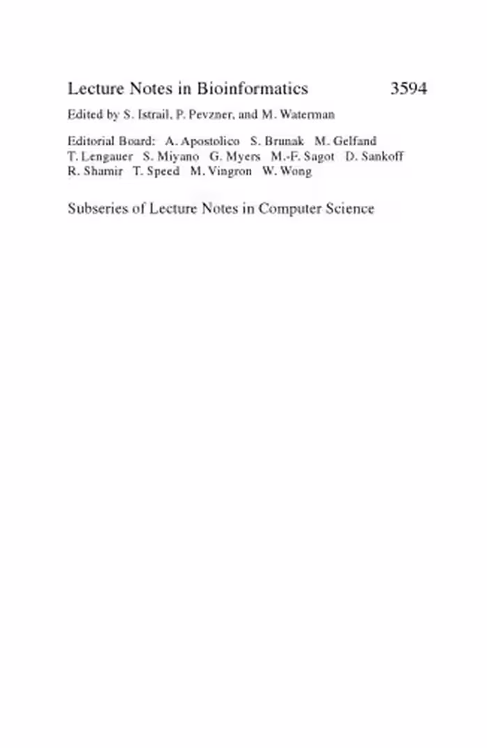 خرید و دانلود نسخه کامل کتاب Advances in Bioinformatics and Computational Biology: Brazilian Symposium on Bioinformatics, BSB 2005, Sao Leopoldo, Brazil, July 27-29, 2005, Proceedings