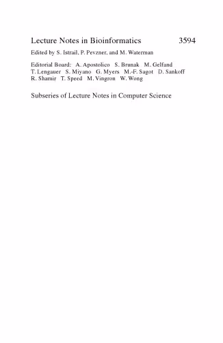 خرید و دانلود نسخه کامل کتاب Advances in Bioinformatics and Computational Biology: Brazilian Symposium on Bioinformatics, BSB 2005, Sao Leopoldo, Brazil, July 27-29, 2005, Proceedings