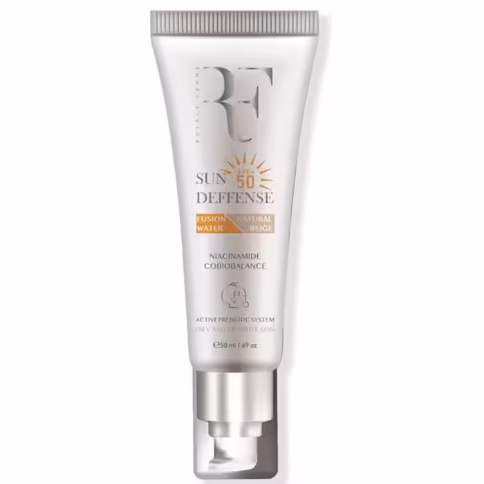 کرم ضدآفتاب فیوژن واتر آر اف SPF50 بژ طبیعی مناسب پوست چرب و حساس حجم 50 میلی لیتر