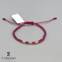 دستبند سنگی و طلا گوی البرنادو سنگ سرخابی