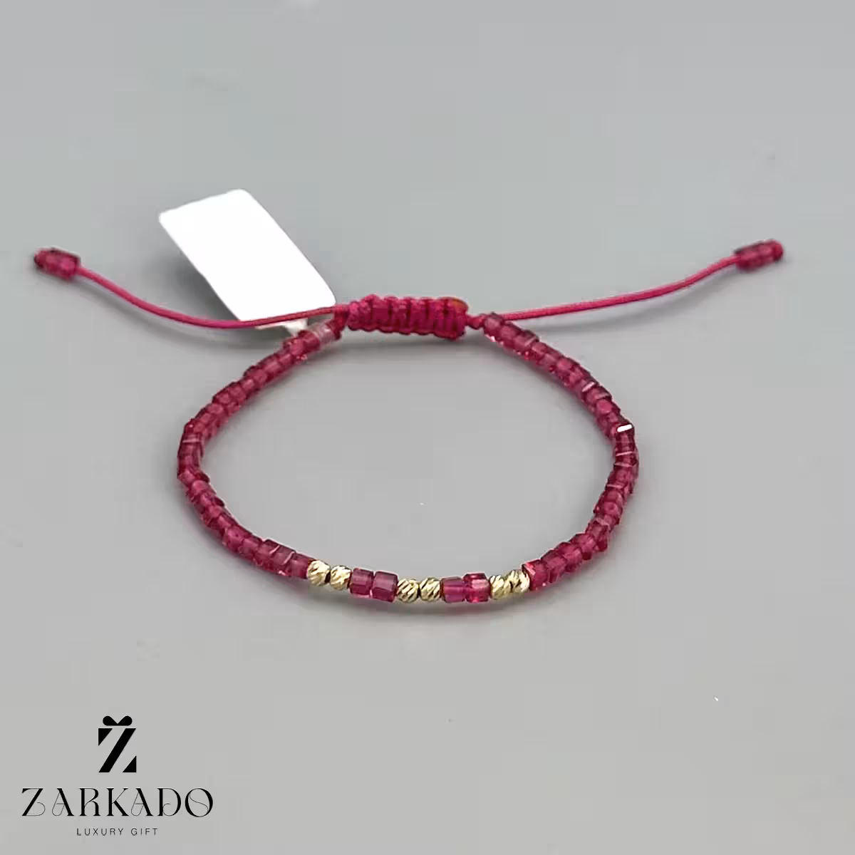 دستبند سنگی و طلا گوی البرنادو سنگ سرخابی