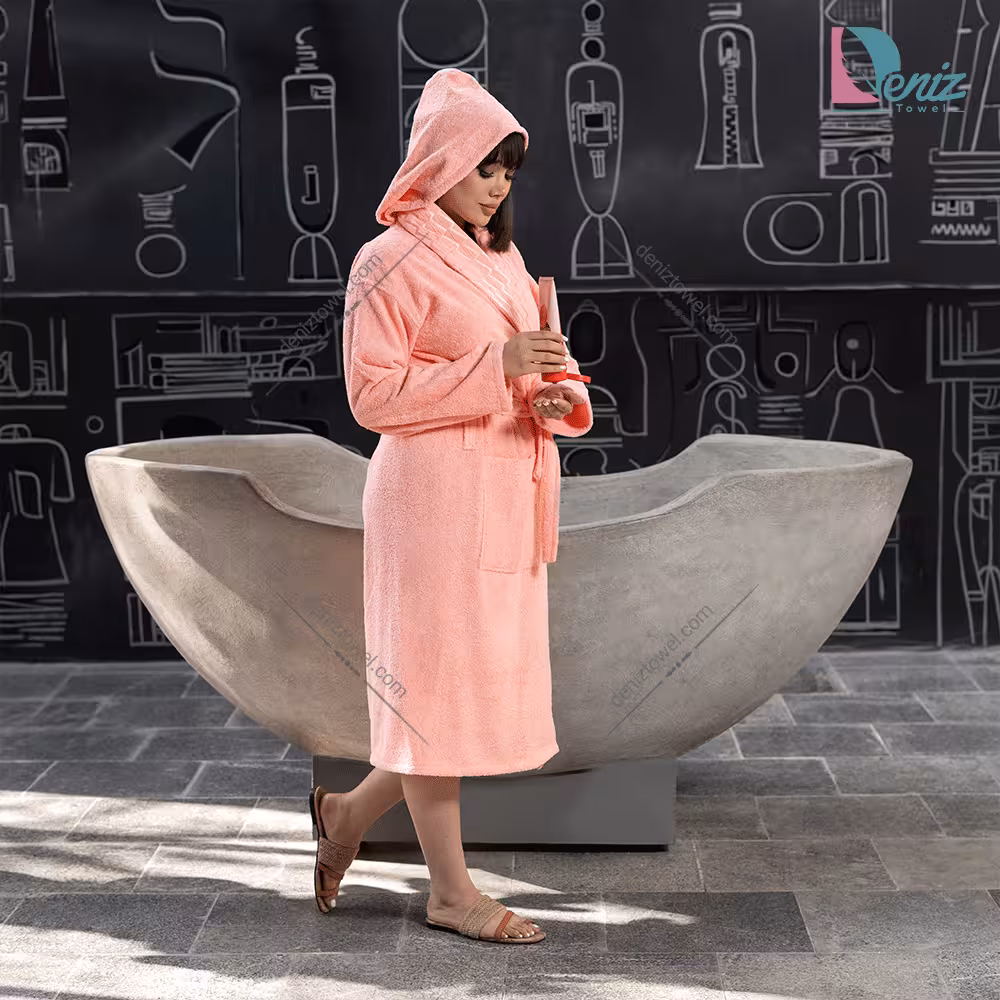 حوله تن پوش آرام رنگ گلبهی