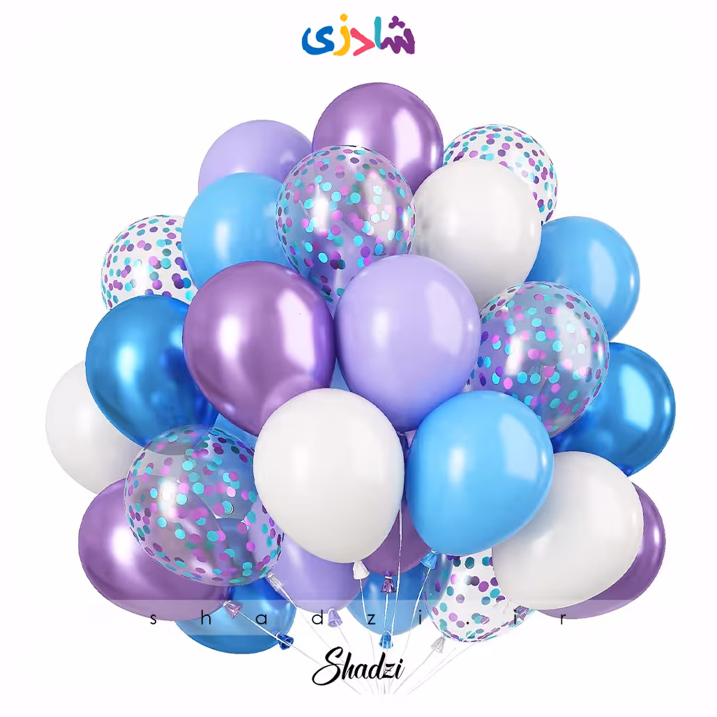 پک 25عددی بادکنک آبی بنفش