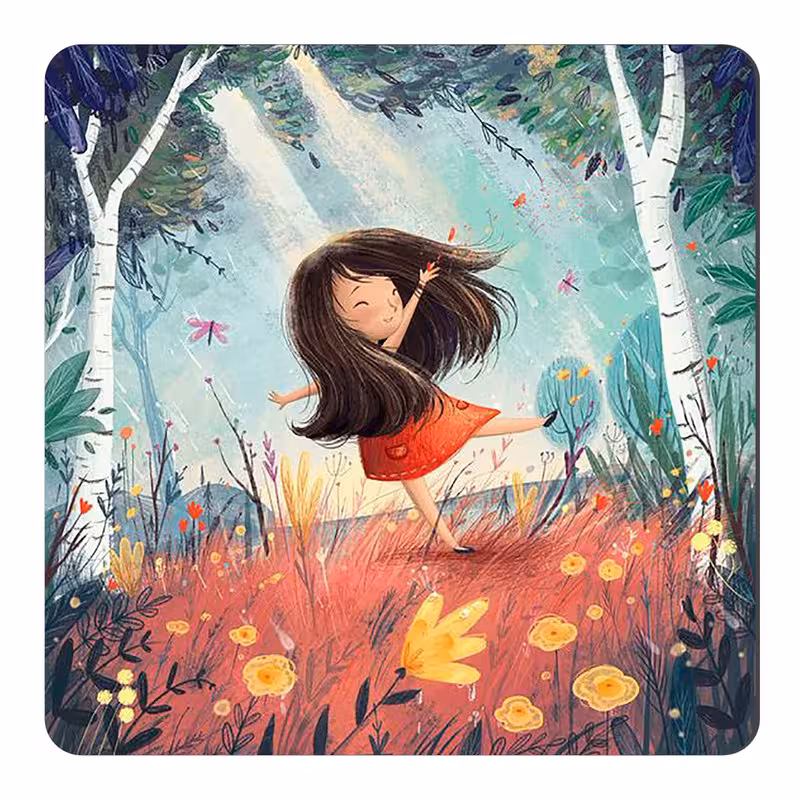 مگنت طرح دختر شاد در جنگل کد wmg4212