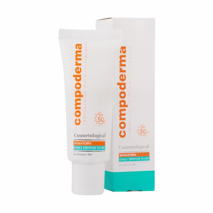 کرم ضد آفتاب SPF50 پوست حساس کامپودرما حجم 40 میلی لیتر
