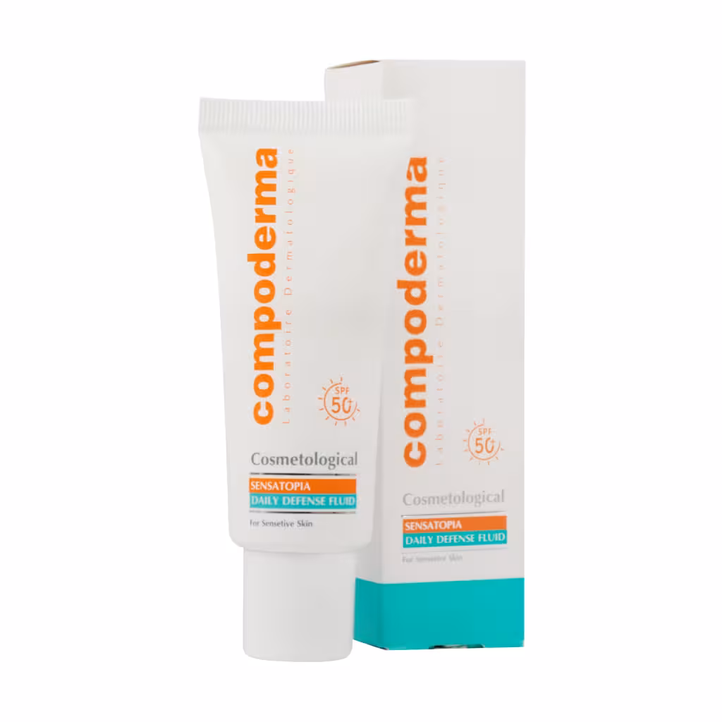 کرم ضد آفتاب SPF50 پوست حساس کامپودرما حجم 40 میلی لیتر