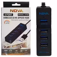 هاب 4 پورت با کابل 30 سانتی متری NOVA X780 USB3.0