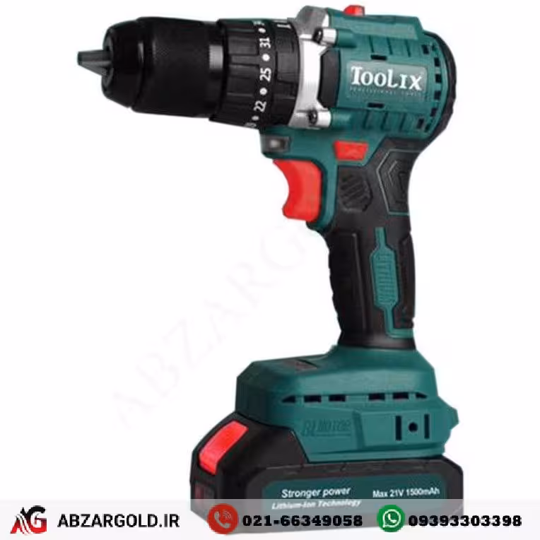 دریل شارژی براشلس چکشی 21 ولت تولیکس مدل TX-2420BR (با لوازم