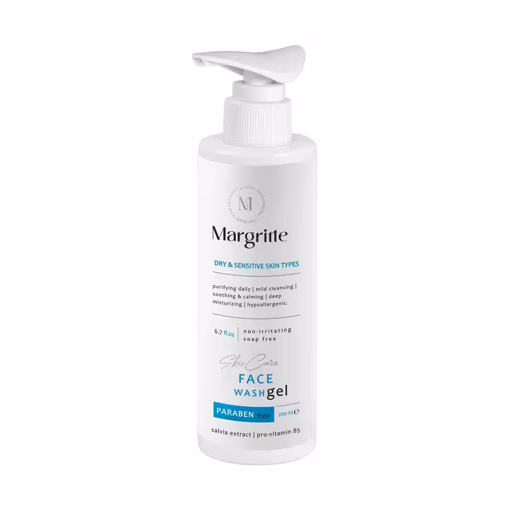 ژل شستشوی صورت پوست خشک و حساس مارگریت 200 میلی لیتر Margritte Dry And Sensitive Face Wash Gel 200 ml