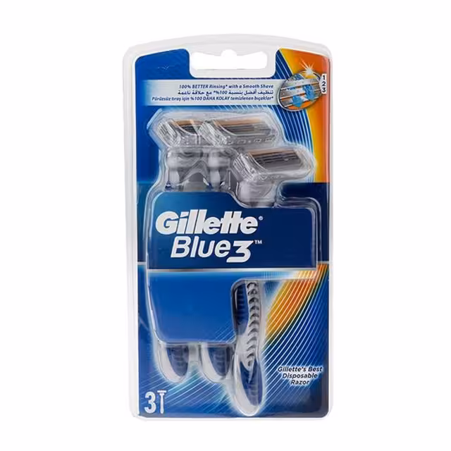 خود تراش مردانه ‏ژیلت مدل Blue 3 بسته 3 عددی