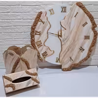 ساعت رزینی 50 سانت ب همراه سطل و جادستمال