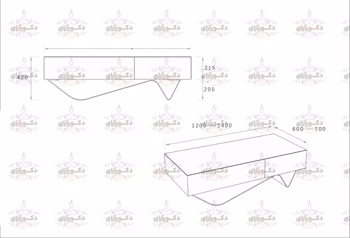 ميز جلومبلی دکورآرای مدل DAJM01