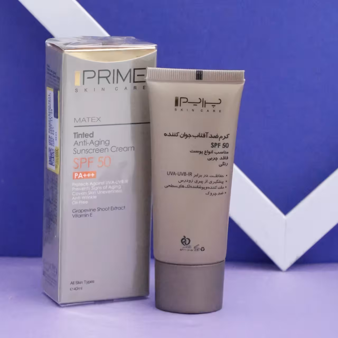 عمده فروشی کرم ضد آفتاب جوان کننده SPF50 فاقد چربی PRIME پرایم 40 میل 90830