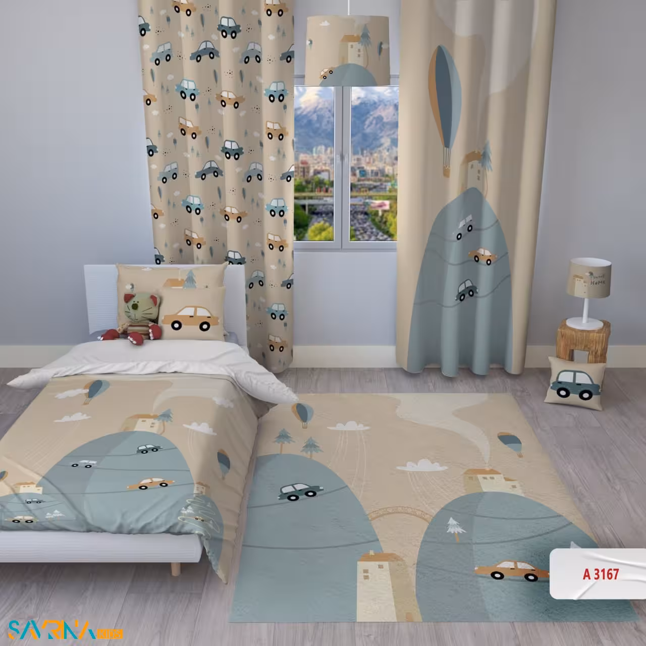 سرویس روتختی طرح ماشین کوچولو ها یک نفره کد A3167