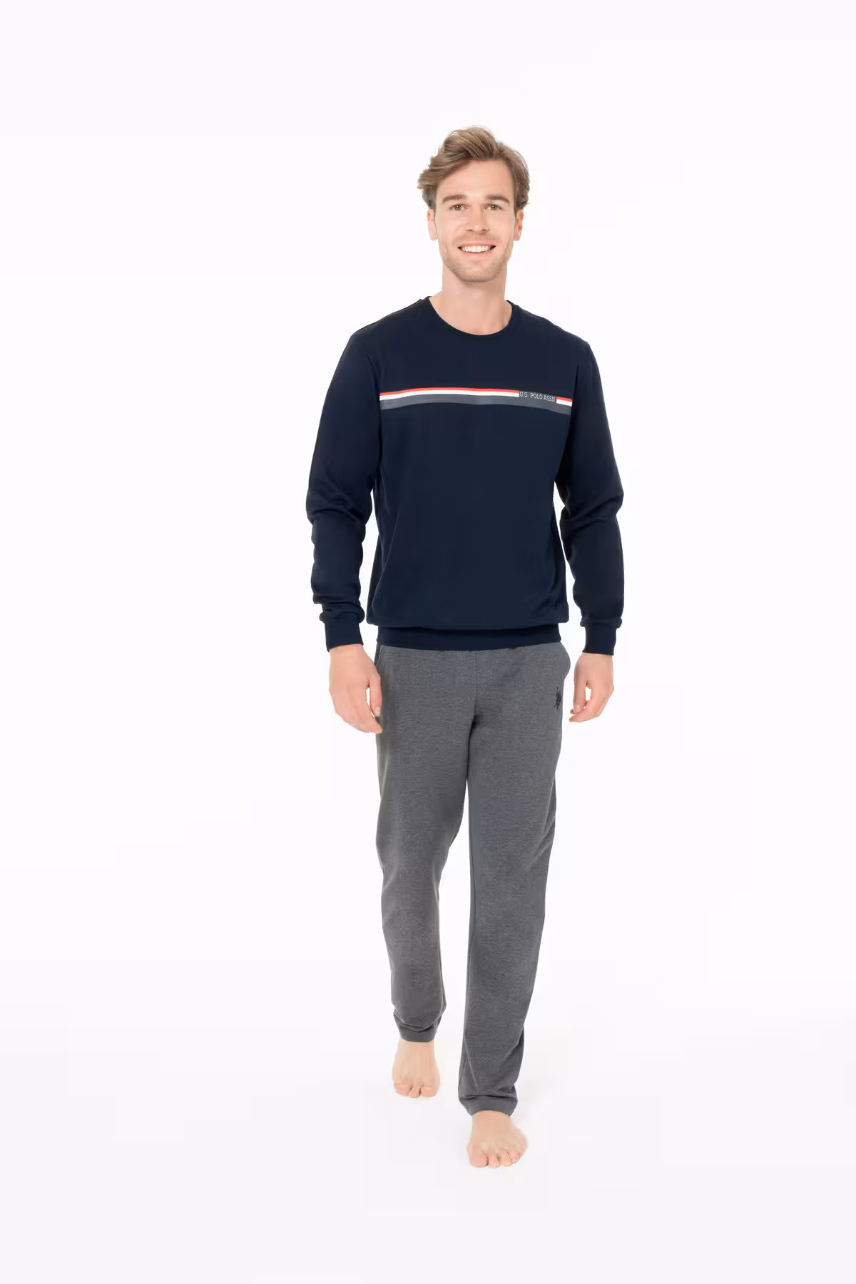 ست پیژامه مردانه لباس خواب گردنبند دوچرخه SET NAVY BLUE BATDN18E92M5 U.S. Polo Assn.