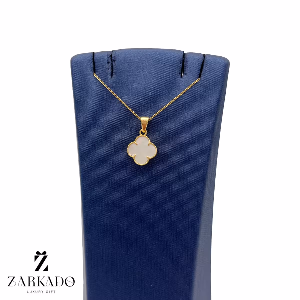 پلاک طلا ونکلیف با سنگ سفید کد P18156