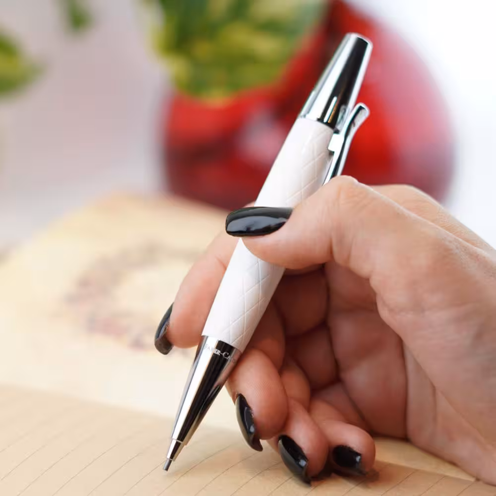 فابرکاستل اتود چرخشی ایموشن رومبوس طرح گیلوش سفید 138556 FABER-CASTELL Emotion Rhombus twist Mechanical Pencil