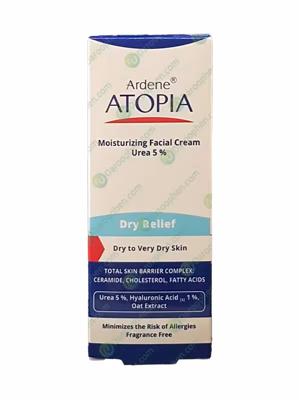 کرم مرطوب کننده قوی 5٪ اوره آتوپیا آردن مناسب پوست‌های خشک و بسیار خشک –  Atopia Ardene Moisturizing Facial Cream urea 5% for dry to very dry skin