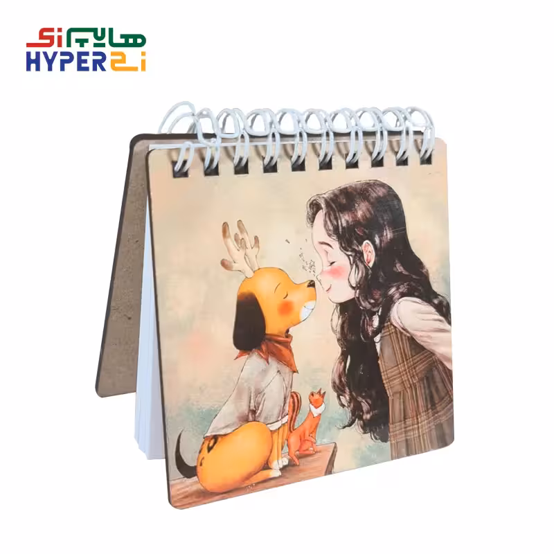 دفترچه یادداشت چوبی طرح دختر کد4