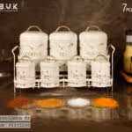BVK بی وی کی ست پاسماوری 7 پارچه طرح ماربل سفید VK815596