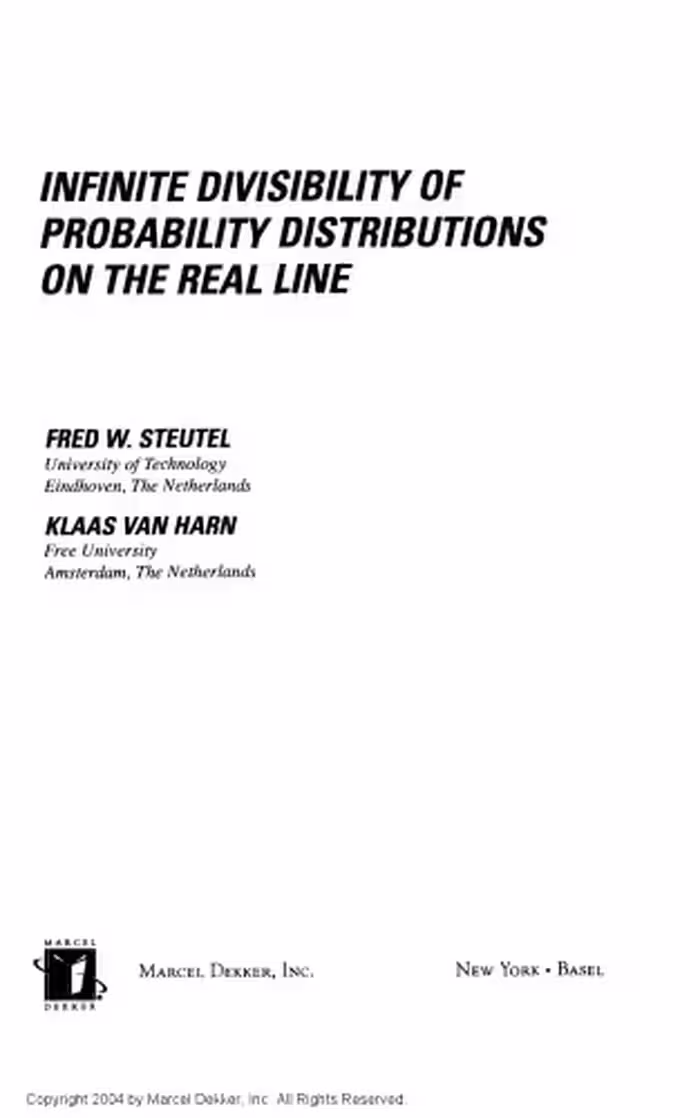 خرید و دانلود نسخه کامل کتاب Infinite divisibility of probability distributions on real line