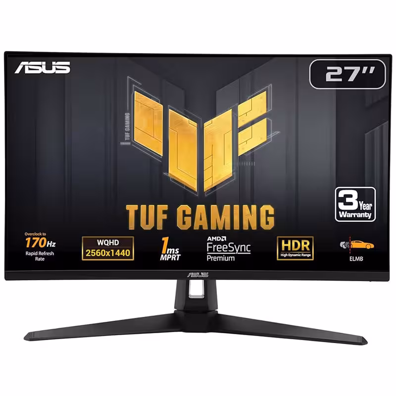 مانیتور گیمینگ ایسوس مدل TUF GAMING VG27AQA1A سایز 27 اینچ