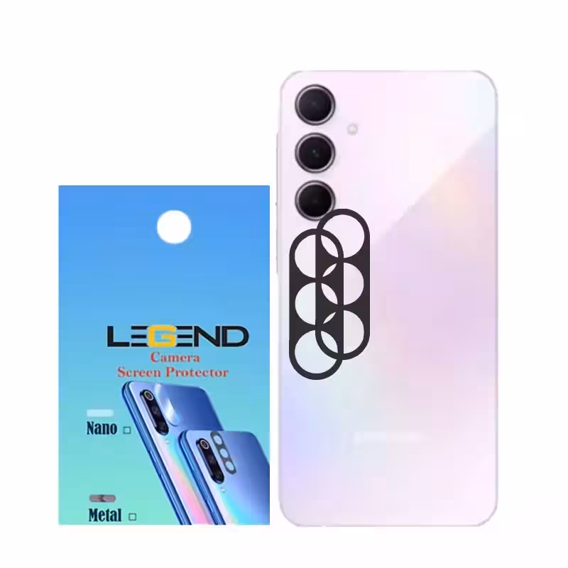 محافظ لنز دوربین لجند مدل قابدار مناسب برای موبایل سامسونگ Galaxy A55 بسته 2 عددی