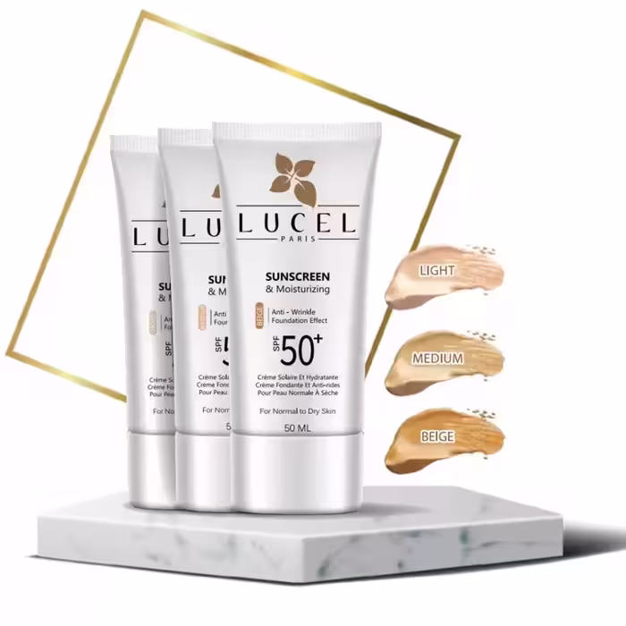 کرم ضد آفتاب رنگی مناسب پوست خشک و معمولی SPF50 لوسل