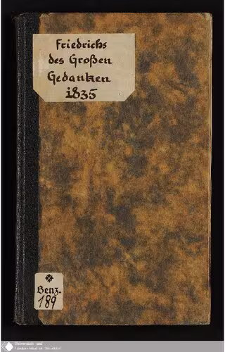 خرید و دانلود نسخه کامل کتاب Friedrichs des Großen Gedanken über Staat, Kirche, Fürsten und Volk
