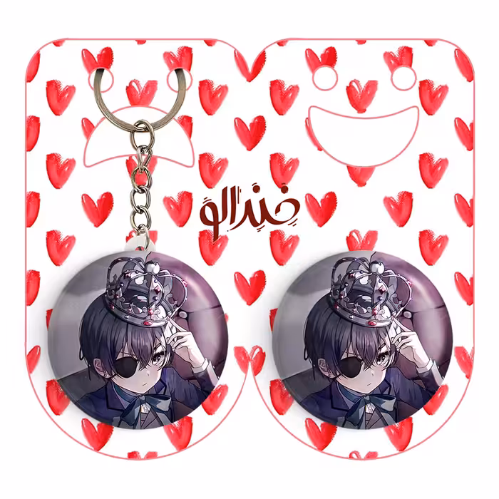 پیکسل خندالو مدل شیل انیمه خادم سیاه کد 16342 به همراه جاکلیدی