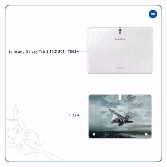 برچسب پوششی ماهوت مدل F-22 Raptor مناسب برای تبلت سامسونگ Galaxy Tab S 10.5 2014 T805
