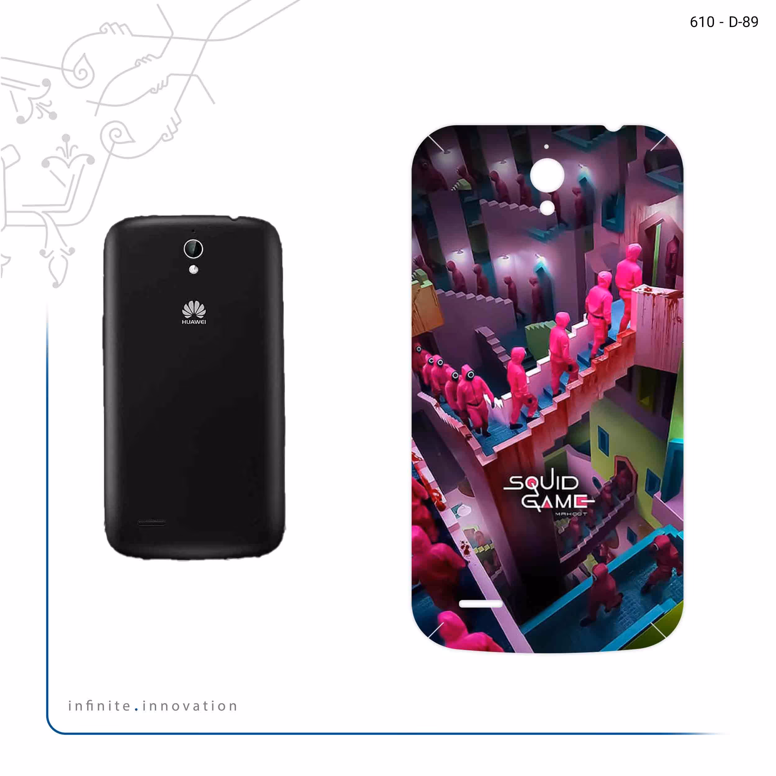 برچسب پوششی ماهوت مدل Squid Game مناسب برای گوشی موبایل هوآوی Ascend G610