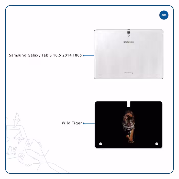 برچسب پوششی ماهوت مدل Wild Tiger مناسب برای تبلت سامسونگ Galaxy Tab S 10.5 2014 T805