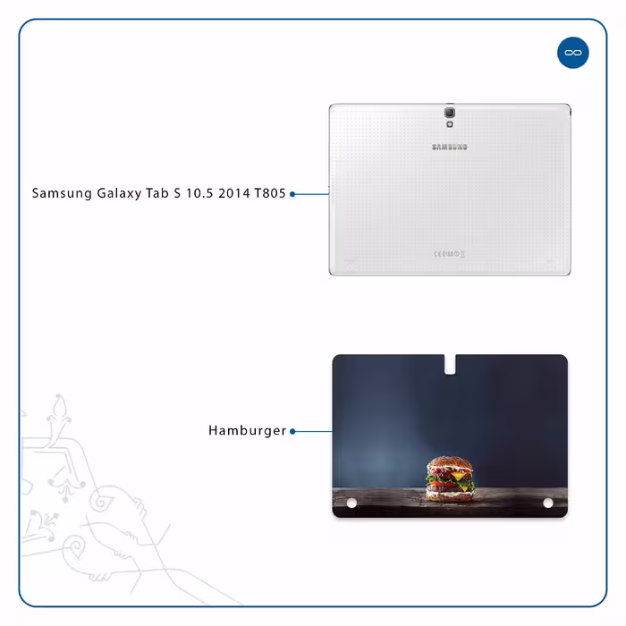 برچسب پوششی ماهوت مدل Hamburger مناسب برای تبلت سامسونگ Galaxy Tab S 10.5 2014 T805