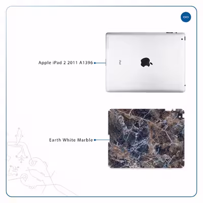 برچسب پوششی ماهوت مدل Earth-White-Marble مناسب برای تبلت اپل iPad 2 2011 A1396